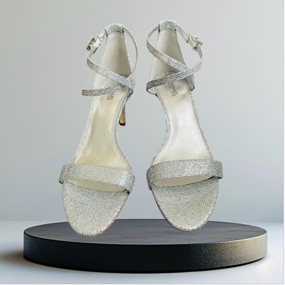 Michael Kors Ava Mid Sandal Size 8.5 Silver Color NEW WITH BOX.#0679 - Picture 3 of 17